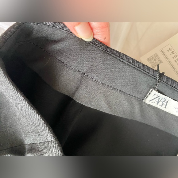 Zara Black Slit 100% Wool high waist Midi Skirt ZW Collection NWT - Picture 13 of 15